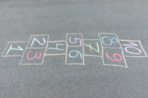 hopscotch, chalk, back to school, play